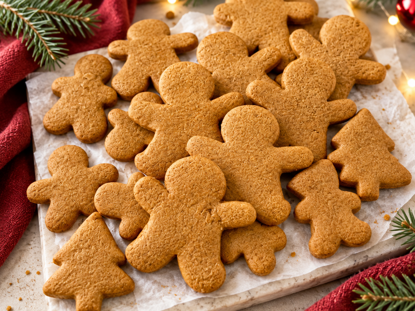 gingerbread cookies on white platter for holiday party
