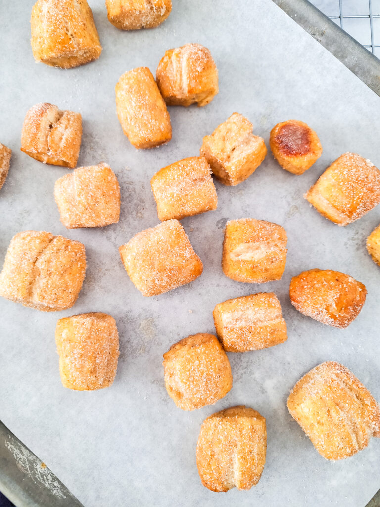 pretzel bites on sheet pan