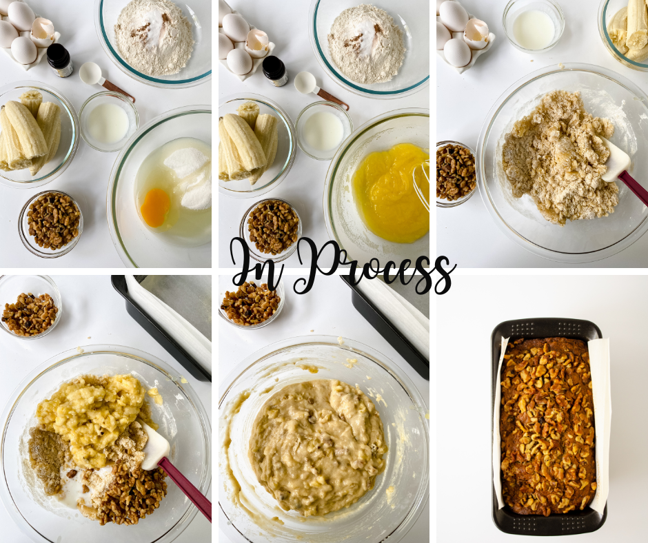 step by step process of Classic Banana Bread for beginners