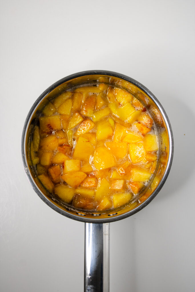 Peach Jam in a jam cooking