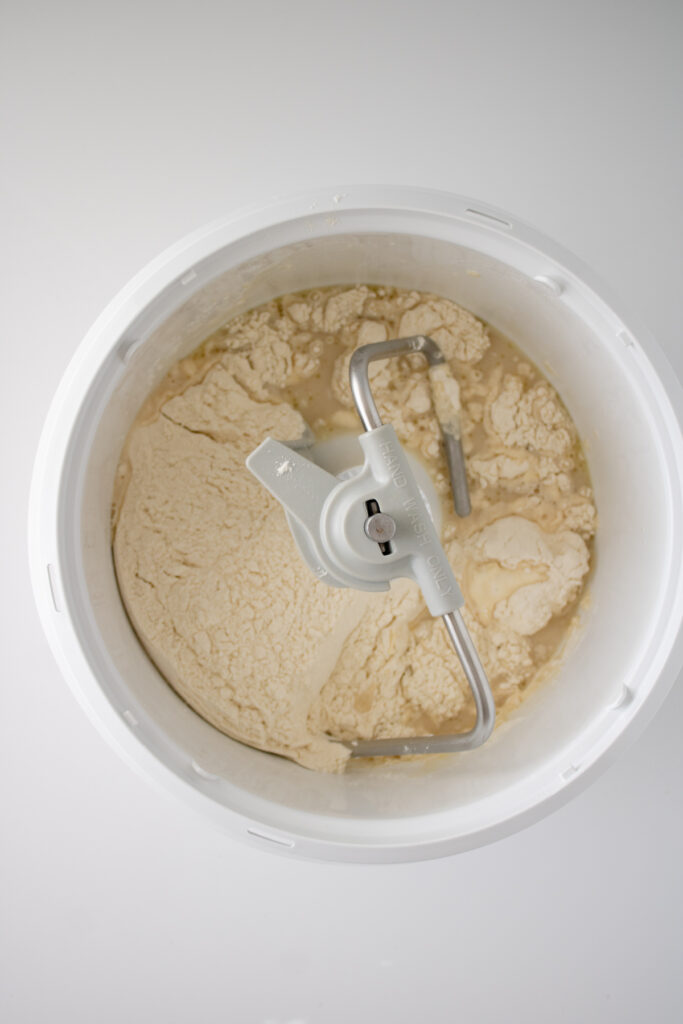 dough in a mixer